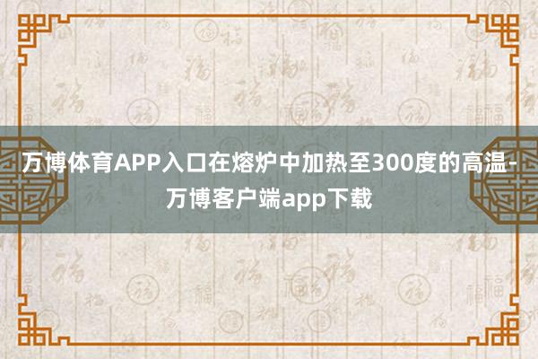 万博体育APP入口在熔炉中加热至300度的高温-万博客户端app下载