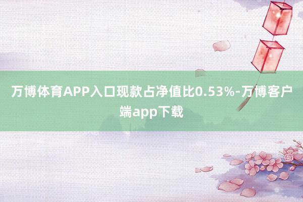 万博体育APP入口现款占净值比0.53%-万博客户端app下载