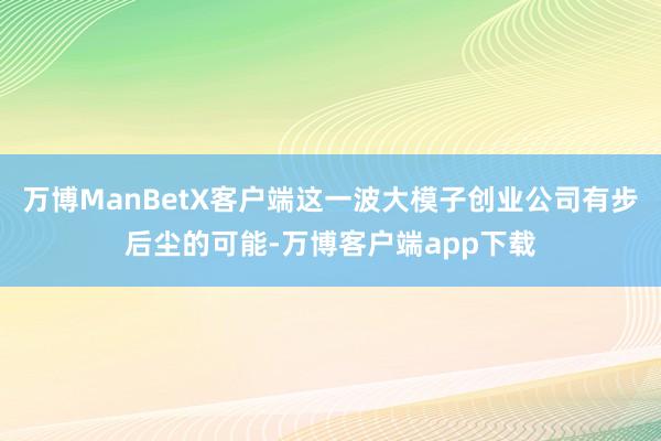 万博ManBetX客户端这一波大模子创业公司有步后尘的可能-万博客户端app下载