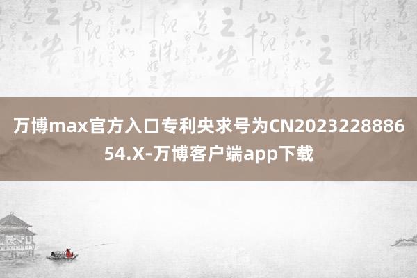 万博max官方入口专利央求号为CN202322888654.X-万博客户端app下载