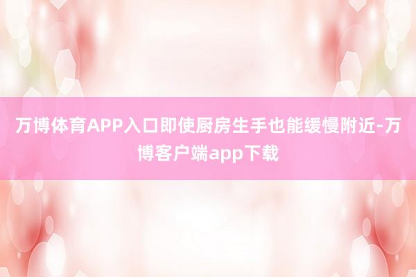 万博体育APP入口即使厨房生手也能缓慢附近-万博客户端app下载