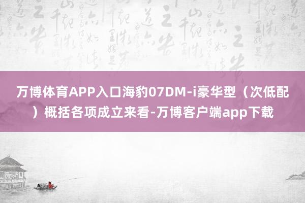 万博体育APP入口海豹07DM-i豪华型（次低配）概括各项成立来看-万博客户端app下载