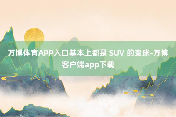 万博体育APP入口基本上都是 SUV 的寰球-万博客户端app下载