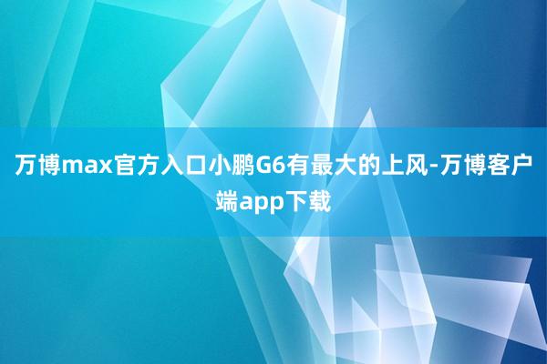 万博max官方入口小鹏G6有最大的上风-万博客户端app下载