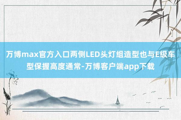 万博max官方入口两侧LED头灯组造型也与E级车型保握高度通常-万博客户端app下载