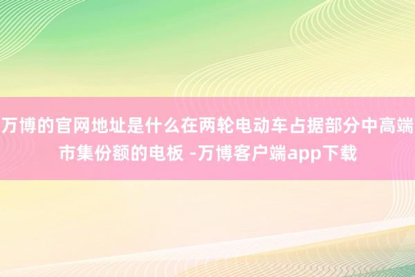 万博的官网地址是什么在两轮电动车占据部分中高端市集份额的电板 -万博客户端app下载