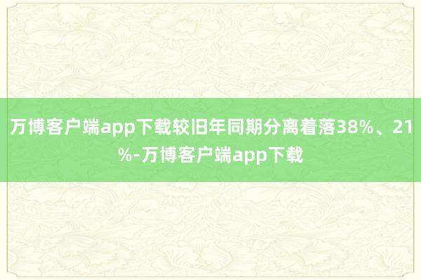 万博客户端app下载较旧年同期分离着落38%、21%-万博客户端app下载