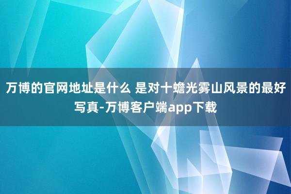 万博的官网地址是什么 是对十蟾光雾山风景的最好写真-万博客户端app下载