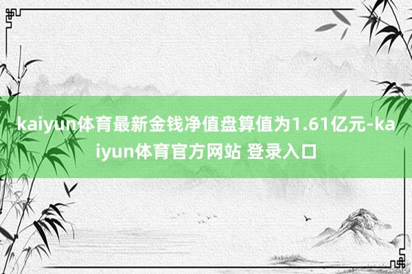 kaiyun体育最新金钱净值盘算值为1.61亿元-kaiyun体育官方网站 登录入口